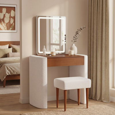 Ensemble coiffeuse 31,5 "avec miroir lumineux pour chambre