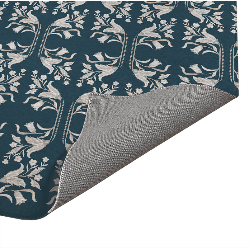 Tapis de cuisine à profil bas Mira, Sarcelle, Rectangulaire 2 pi x 3 pi