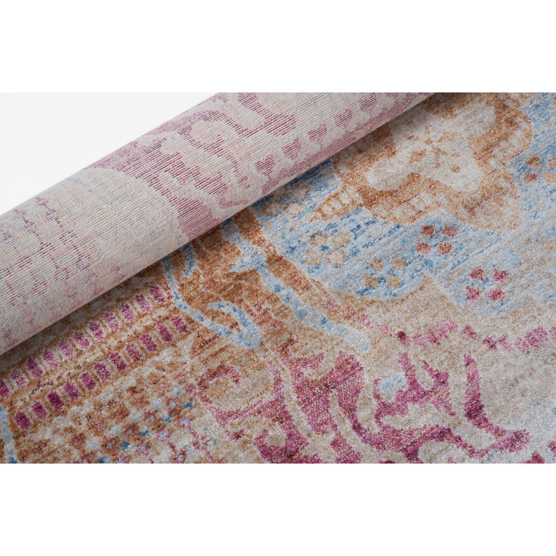 Tapis rouge / orange à motif abstrait Nescopeck, Tapis de couloir de 2 pi x 7 pi