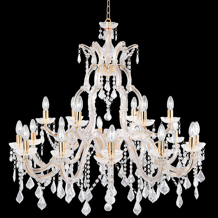 Kelly 18 - Light Candle Style Chandelier, Gold