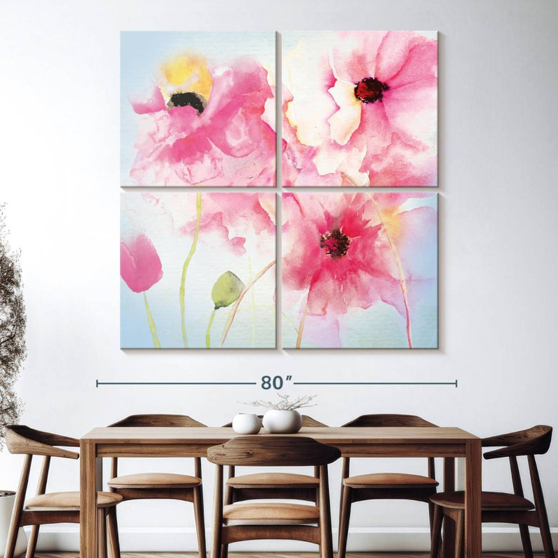 Harnek, peinture florale I, H 74 po x l 74 po
