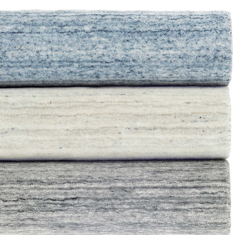 Nordic White Hand Loom Knotted Performance Rug, Rectangle 7'6" x 9'6"