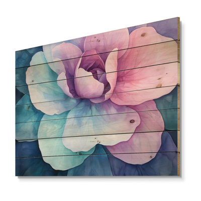 Eternal Aura Of Begonia Flowers I - Geraniums Wood Wall Art On Natural Pine Wood