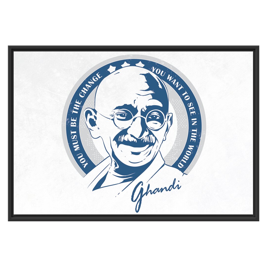 Gerahmtes Wandbild Ghandi Light