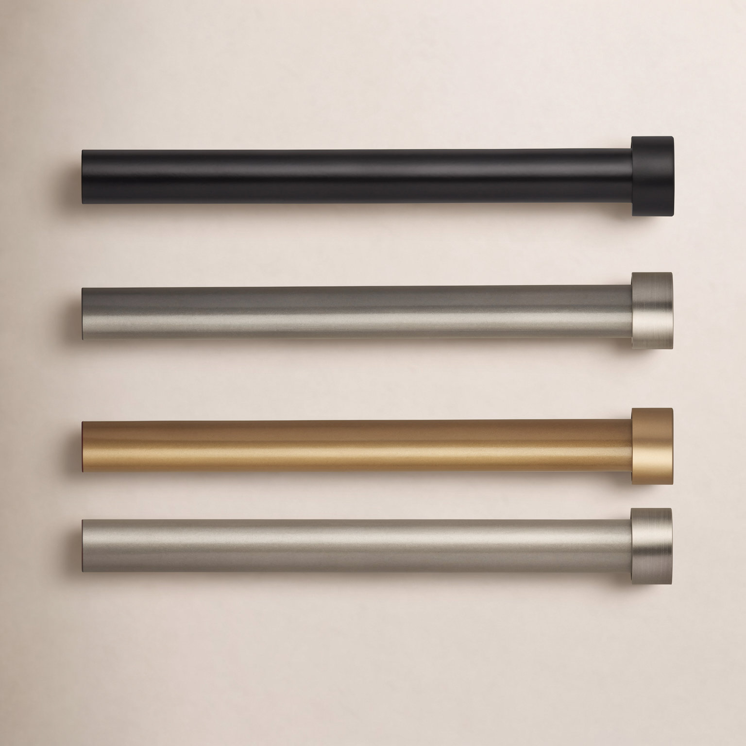 Victorine Adjustable 1" Single Curtain Rod with Contemporary Cap Finial, Oil-Rubbed Bronze, 1.5" H x 120" W x 5" D