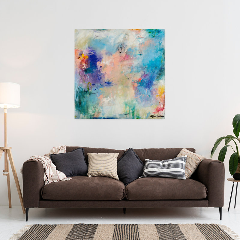 Morning Reflections, art abstrait contemporain, H 36 po x l 36 po