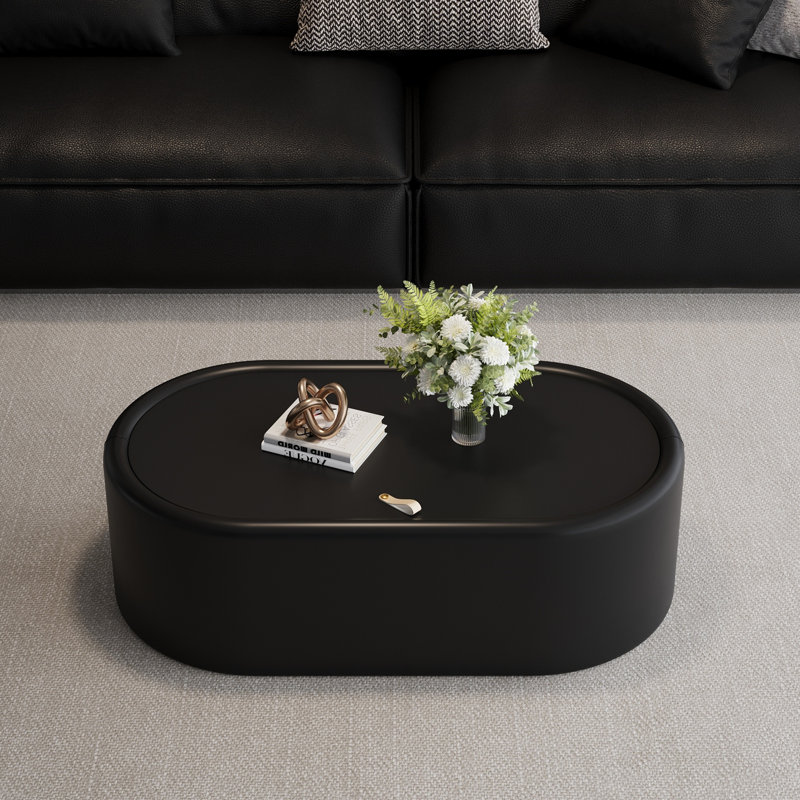 Table basse ovale avec rangement dissimulé