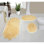 Ensemble de tapis de bain en coton Dobrinka, lavable à la machine, à séchage rapide, absorbant - ensemble de 3 pièces
