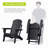 Folding Outdoor Adirondack Chair Set Of 2 And Table Set,HDPE All-Weather Folding Fire Pit Chair,  Ergonomic Design Patio Lawn Chair For Outside Deck Garden Backyardf Balcony, Black-387948311