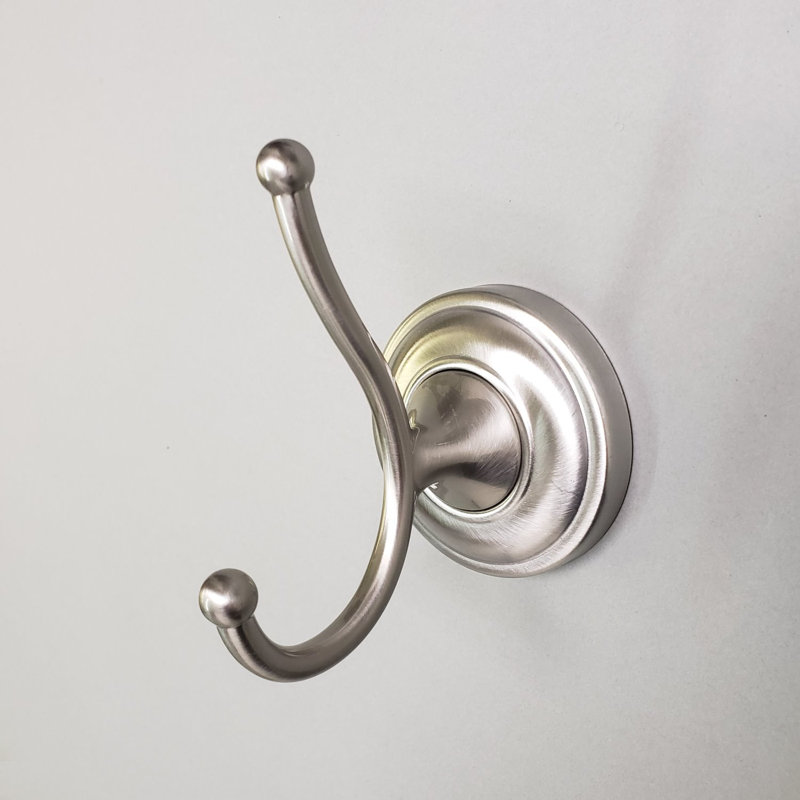 Ensemble de 3 patères doubles Edgerton Collection, Nickel brossé