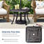 Table d'appoint carrée en aluminium coulé avec trou pour parasol Pricilla, l 24,02 po x P 24,02 po