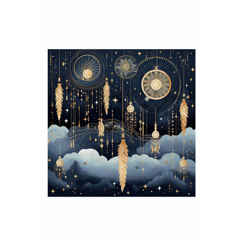 Astronomie et espace, "Boho Dreams I Bohemian Celestial Dreams", reproduction d'art non encadrée