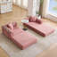 Canapé-lit modulaire convertible pour petits espaces, aucun assemblage requis, tissu en velours côtelé avec accoudoirs amovibles et structure de forme fixe-1903006009