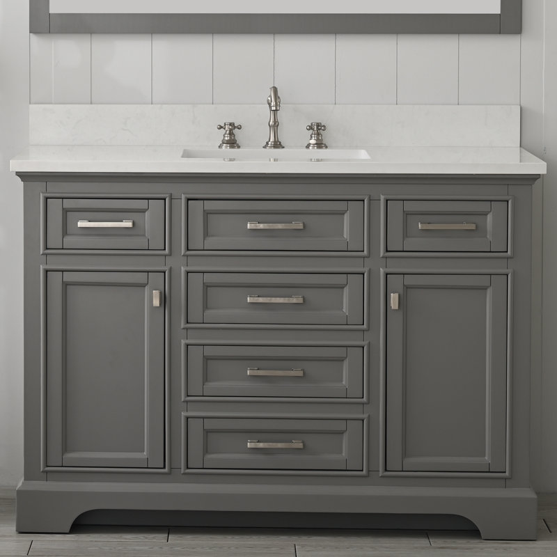 Ensemble de meuble-lavabo simple 48 po Zoila, Gris
