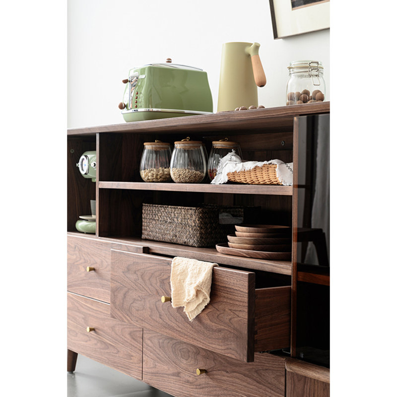 Armoire d'appoint multifonctionnelle à bords arrondis, 33.86" H x 70.87" W x 17.72" D