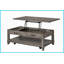 Table basse rustique à plateau relevable avec roulettes et amp; Tablette de rangement - Facile à déplacer pour le salon