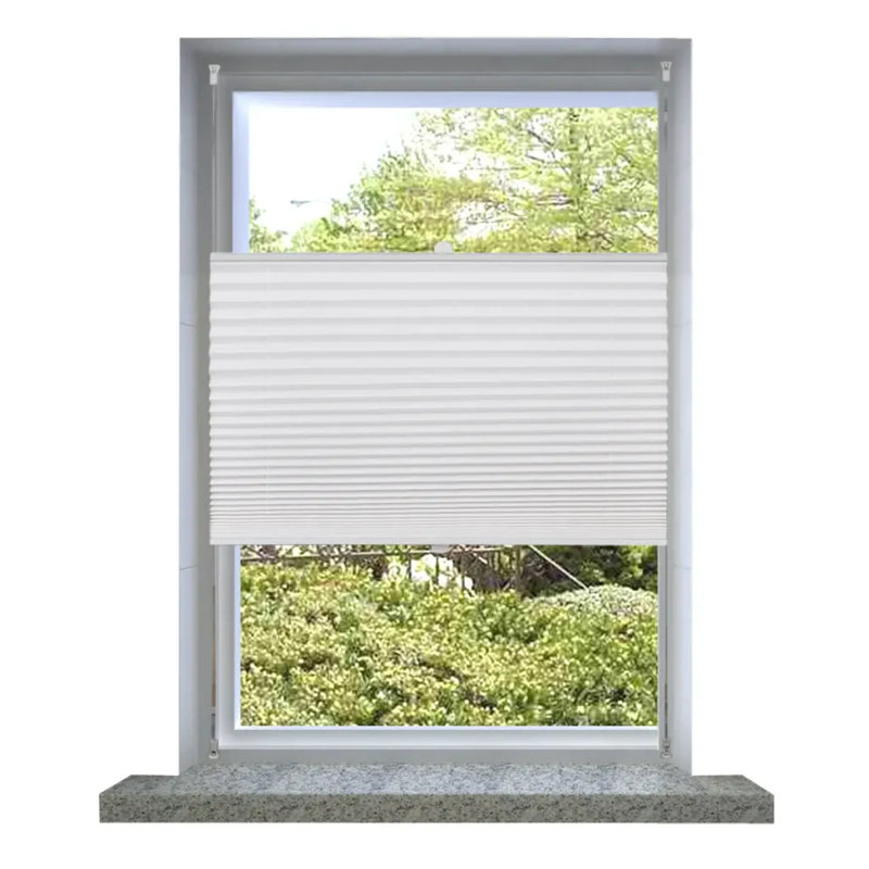 Room Darkening Pleated Blind, White, 110cm W x 200cm L