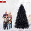 Arbre de Noël pré-éclairé en PVC noir avec lumières DEL fraîches-912928506
