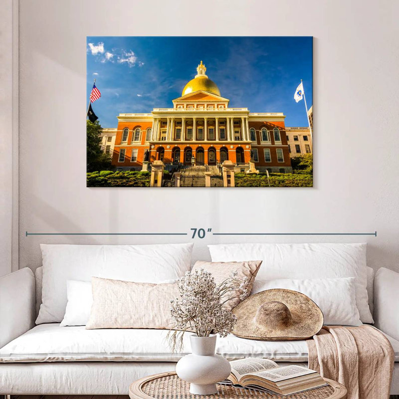 Massachusetts State House Boston, H 30 po x l 45 po