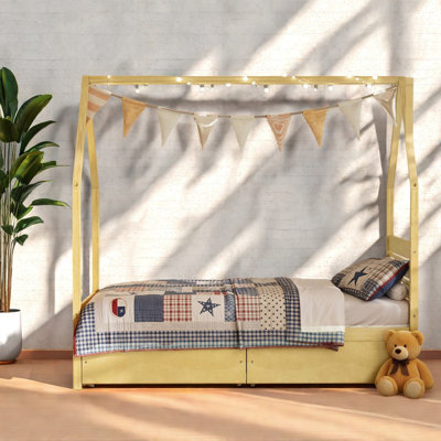 Lits jumeaux avec rangement, structure en bois MDF, chambre d'enfant moderne