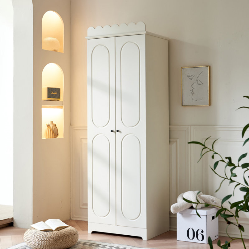 Garde-robe de style français à deux portes crème