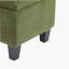 Banc repose-pieds avec rangement, surface bouclée verte, pieds en bois d'hévéa, capacité de 300 lb