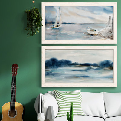 «Panoramic Coast», ensemble de 2 peintures sur toile encadrées