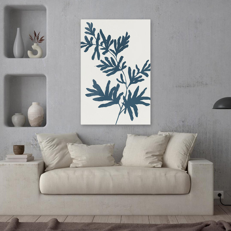 Blue Twig Ii Floral and Botanical Nature Contemporary Illustration Minimalist Art Contemporary; Minimaliste