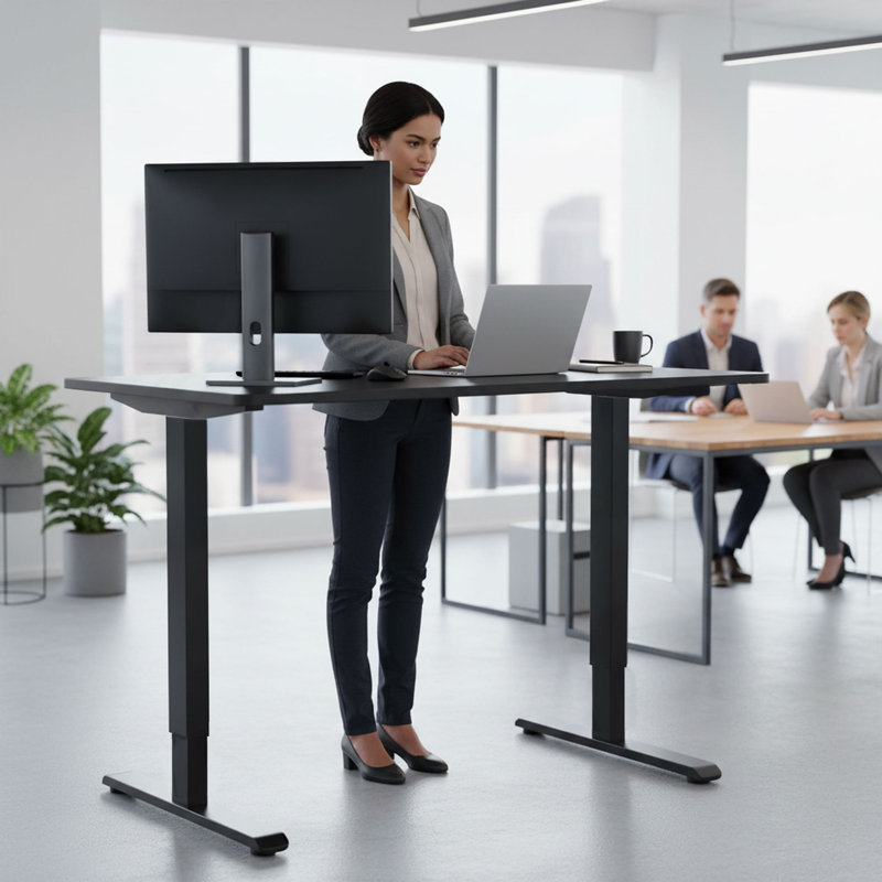 Bureau électrique ergonomique Kaylan RISE Series, Noir