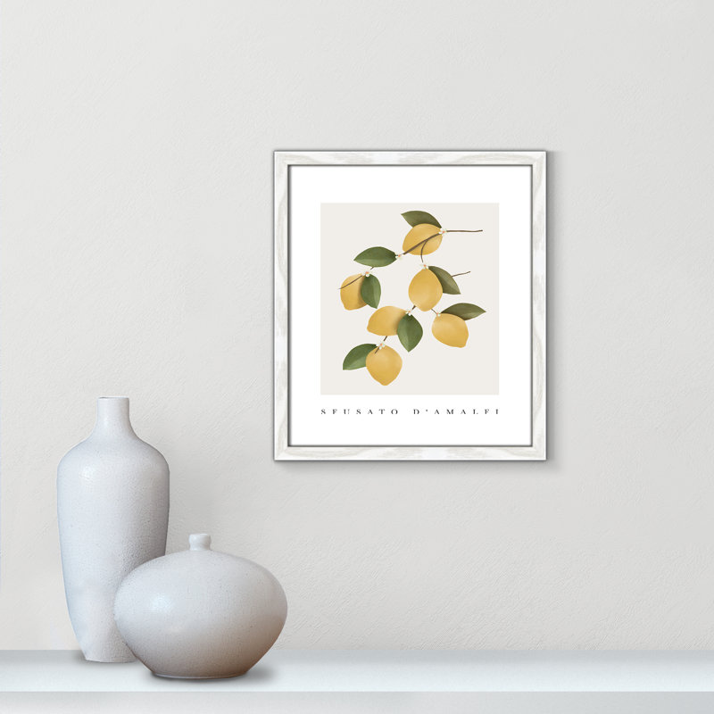 Amalfi Lemons - cadre photo, impression, H 15 po x l 13 po x P 0,75 po, Cadre blanc