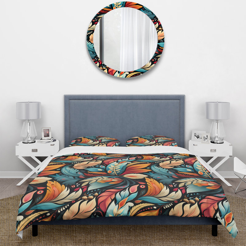 Ensemble de housse de couette artistique Boho, Housse de couette pour très grand lit et 2 très