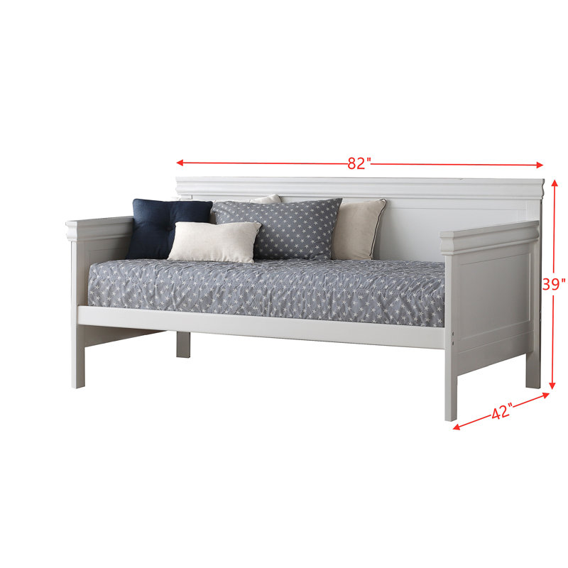 Lit de jour simple sans couchette Debellis, lit d'invité, lit plat, cadre de lit, Blanc