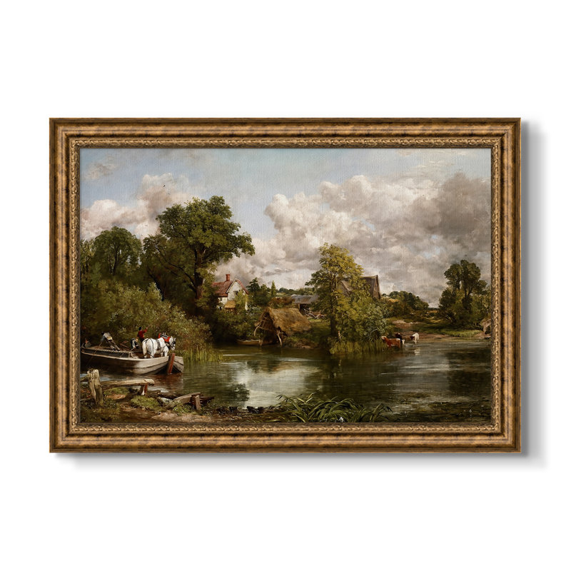 Le cheval blanc, 1819 - John Constable - Toile encadrée sur mesure, 16x22 INNER SIZE, Framed Canvas, Venetian Bronze Relief