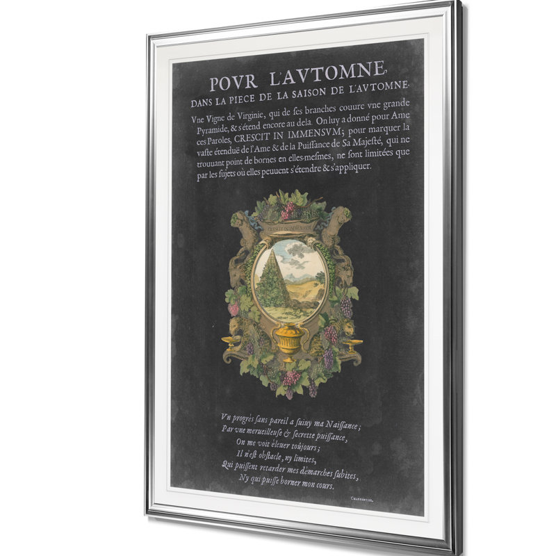 « rétro bookplate ii », art textuel, H 30 po x l 22 po x P 1,5 po, Cadre argenté