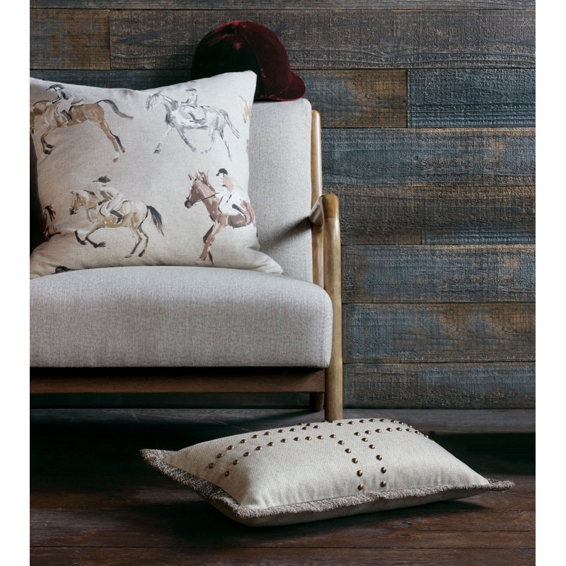 Equestrian Square Pillow Cover & Insert, Feathers