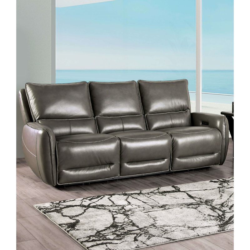 Canapé électrique 85 85 po, transitionnel, gris, 85.4, Gris