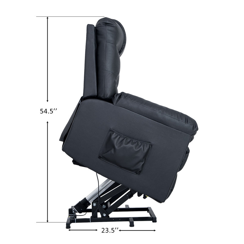 Fauteuil inclinable électrique lissée 33,5 po Liam, Noir