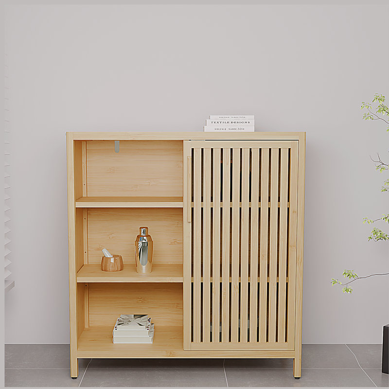 Armoire de rangement à porte simple de grande capacité avec tablettes dans les salons et les salles de bain