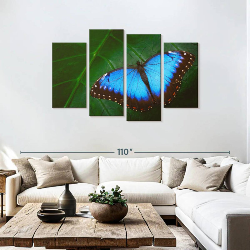 Joli papillon bleu Brampt, H 48 po x l 75 po