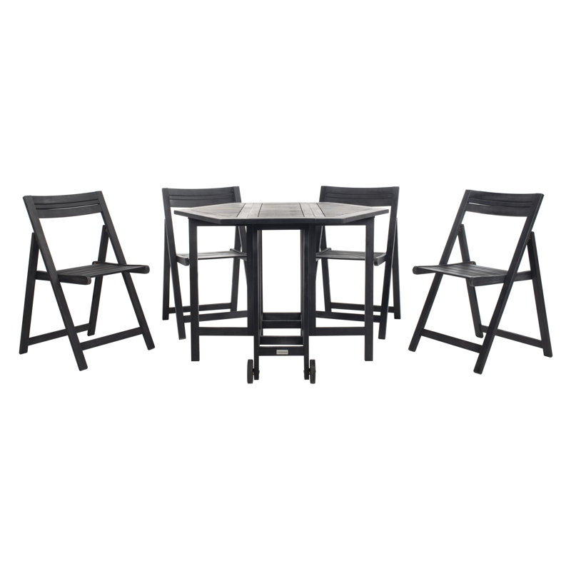 Ensemble repas hexagonal pour 4 personnes de 40,9 po de longueur Lagarde, Noir
