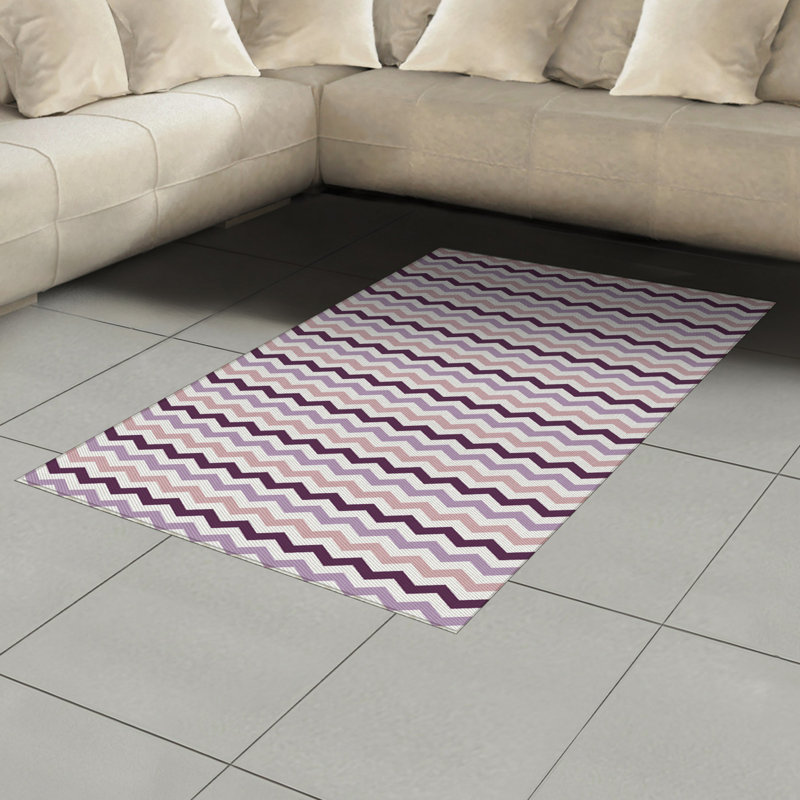 Purple High Density Long Fiber Poly Threads Decorative Area Rug Carpet, Rectangle 4' x 5'8"