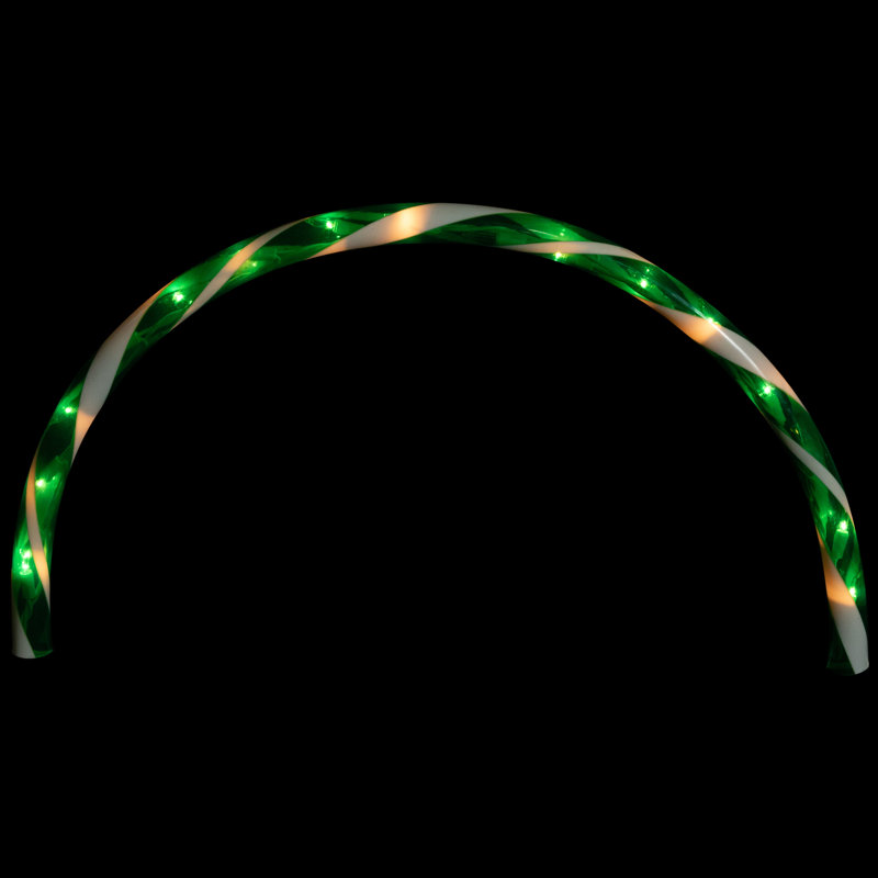 Candy Cane Outdoor Christmas Arch Pathway Markers - Green - Set Of 3