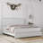 Upholstered Bed with Diamond Button, Modern Bed Frame with Galaxy Projector, No Box Spring Needed & Noise-Free Sturdy Wood Slats, PU-1586770351-1586770349