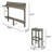 3-Piece Balcony Bar Set With Bottom Shelf Table And 2 Stools