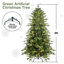 Arbre de Noël 5 pi en PVC + PE avec 200 lumières UL chaudes - 1488 pointes, branches articulées, aiguilles réalistes, support en métal robuste, assemblage facile-1432867642