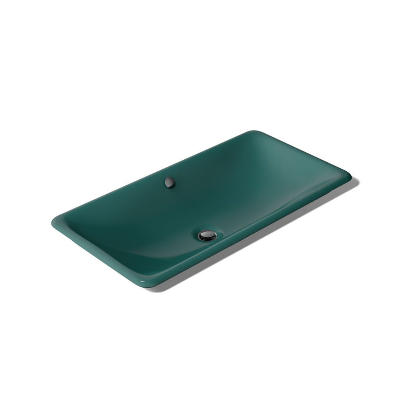 Iron Plains 30 In. Rectangular Drop-In / Undermount / Vessel Bathroom Sink, Teal