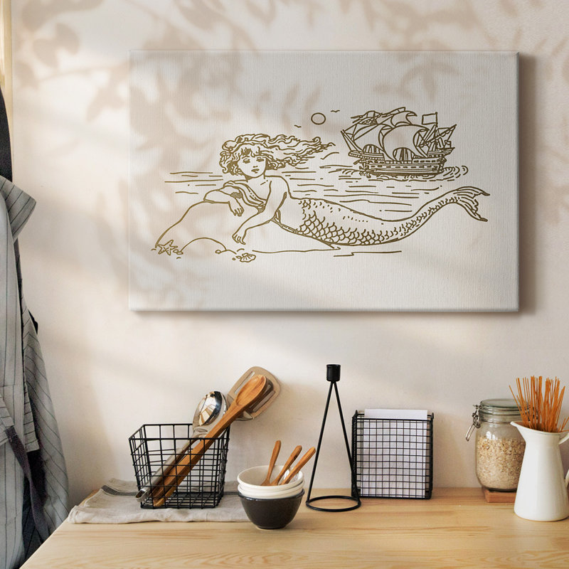 Toile tendue Sunning Mermaid II-Gallery, H 18 po x l 27 po