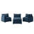 105" Modular Sectional Couch,Upholstered Soft Chenille Fabric Sofa,3 Seater With Ottoman L Shape Sofa-581127997