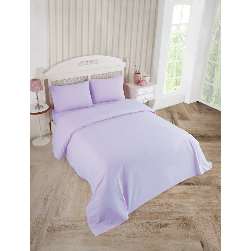 Solid Colour 4 Pieces Bed Sheet Set, Twin, Purple
