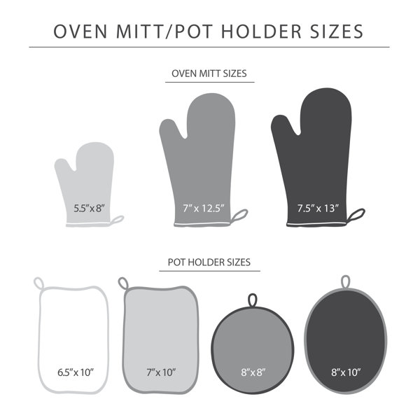 Cuisinart Oval Pot Holder/Oven Mitt w/ Pocket- Grey (Pack of 2)